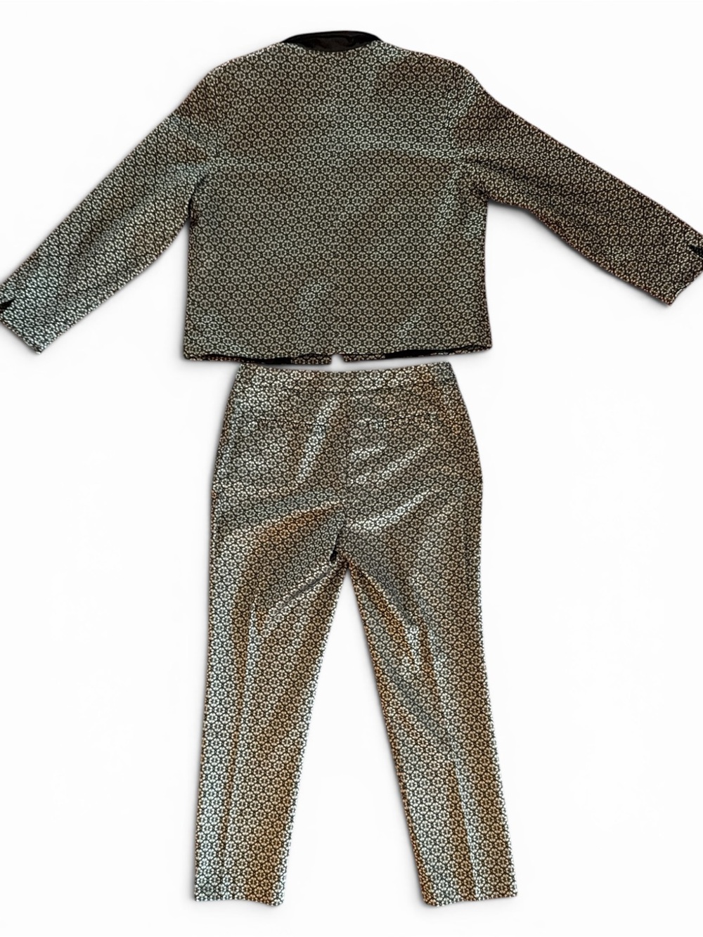 Chico's Metallic Black and Gold Patterned Pant Suit M/L - Picture 3 of 6
